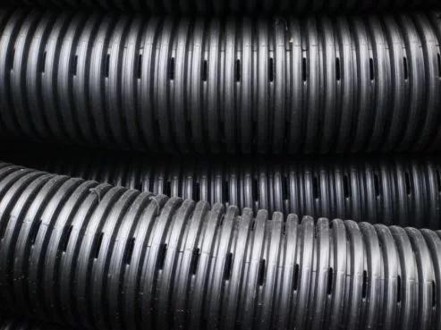 Corrugated fiber drain pipe